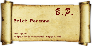 Brich Perenna névjegykártya